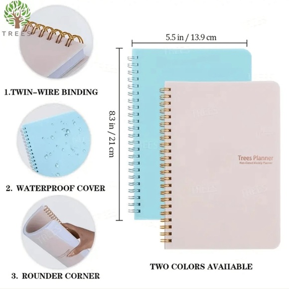 🌿{Get Your Life Together} Gold & Pink Spiral Weekly Planner | Blank Undated - Picture 5 of 16